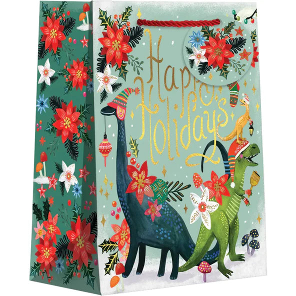 Festive Dinosaurs Gift Bag - Medium