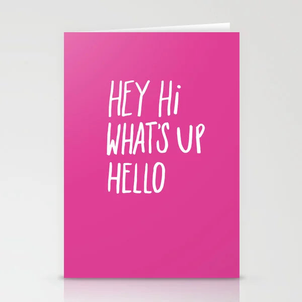 Notecard-Whats Up Hi Hello Pink