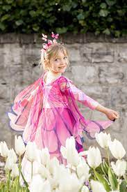 Pink Butterfly Twirl Dress with Wings