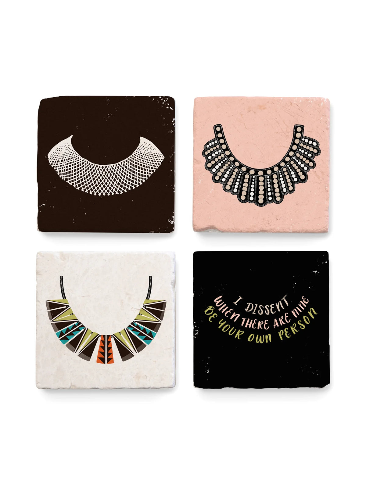 RBG Dissent Collar Coaster Set