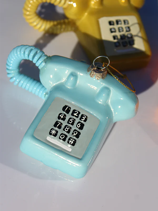 Touch Tone Telephone Blown Glass Ornament
