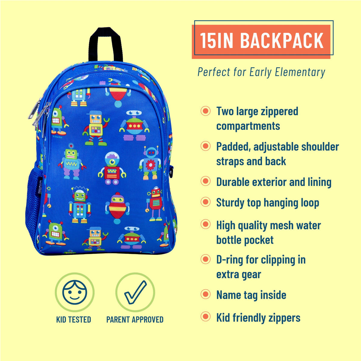 Robots Backpack - 15 inch