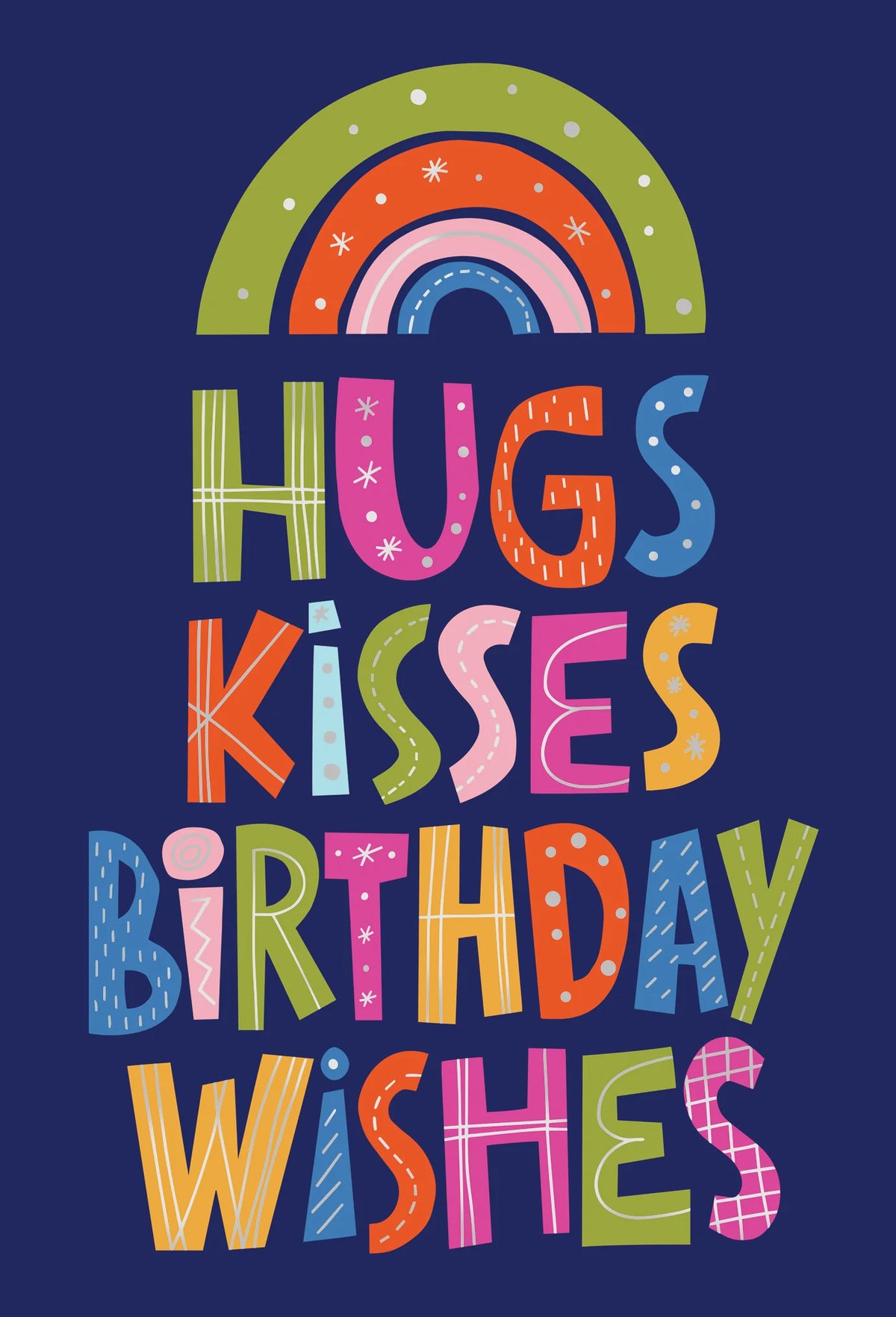 CARD HUGS KISSES BIRTHDAY WISHES