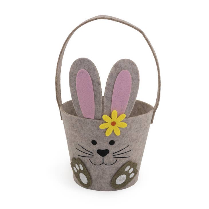 Brown Bunny Felt Easter Basket