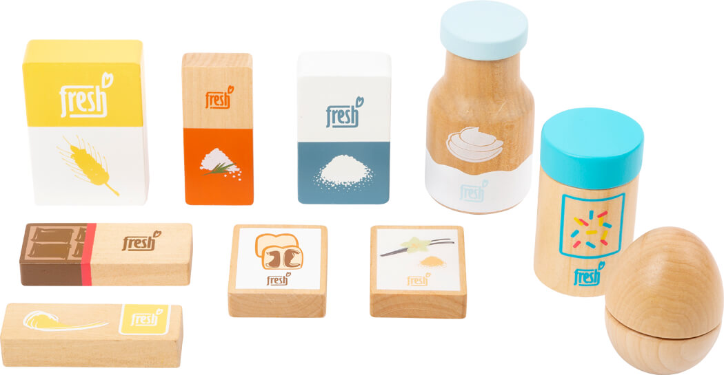 Wooden Set of Baking Ingredients