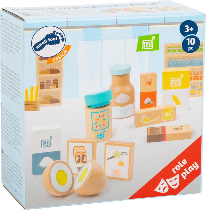 Wooden Set of Baking Ingredients