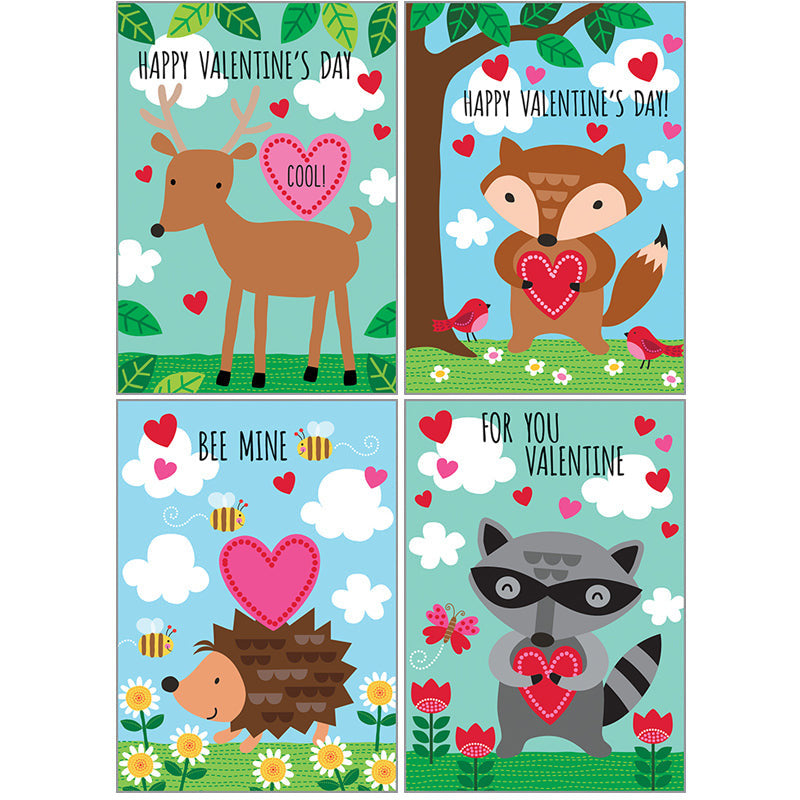 Valentine’s Day Assortment 16 cards: Animals