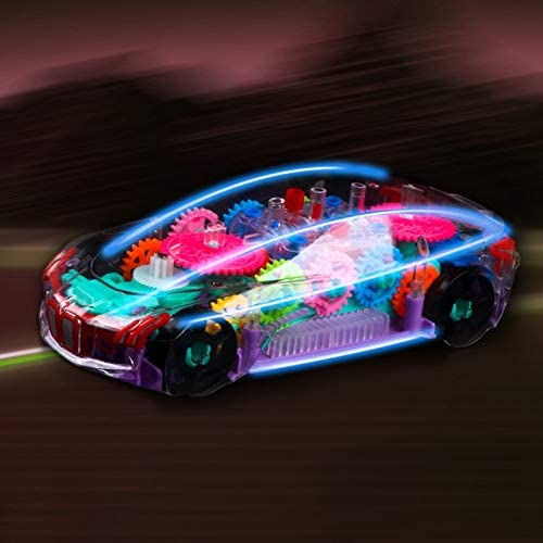 Transparent Gear Racing Car Battery Powered
