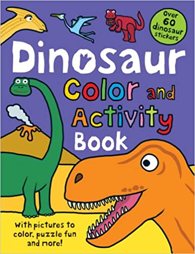 Dinosaurs Coloring Book + Stickers