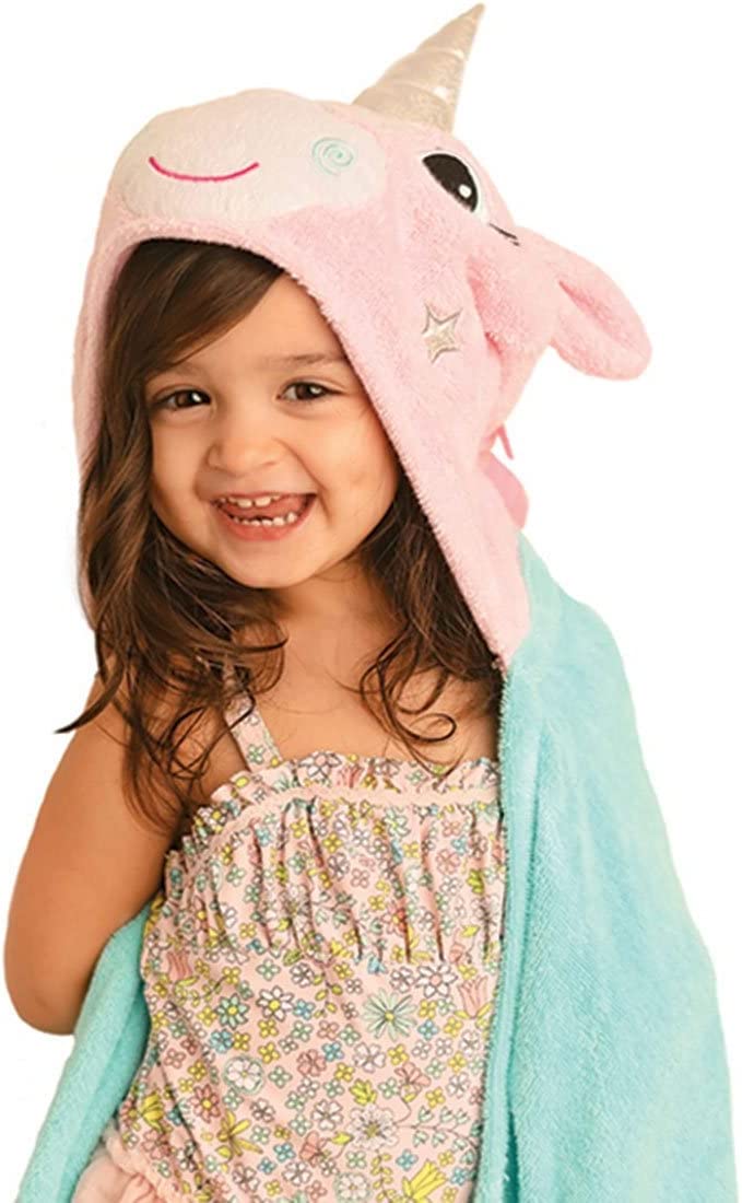 Kids Plush Terry Hooded Bath Towel: Alicorn 2yrs+