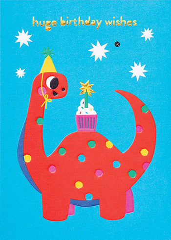 Card Huge Birthday Wishes Dino