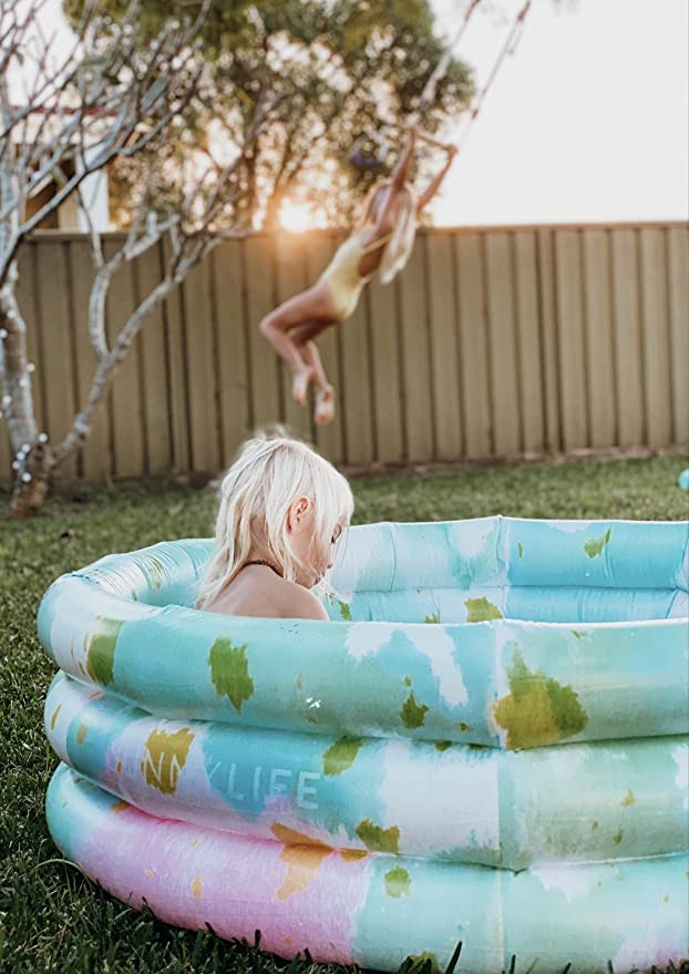 Inflatable 3 ring pool for back yard