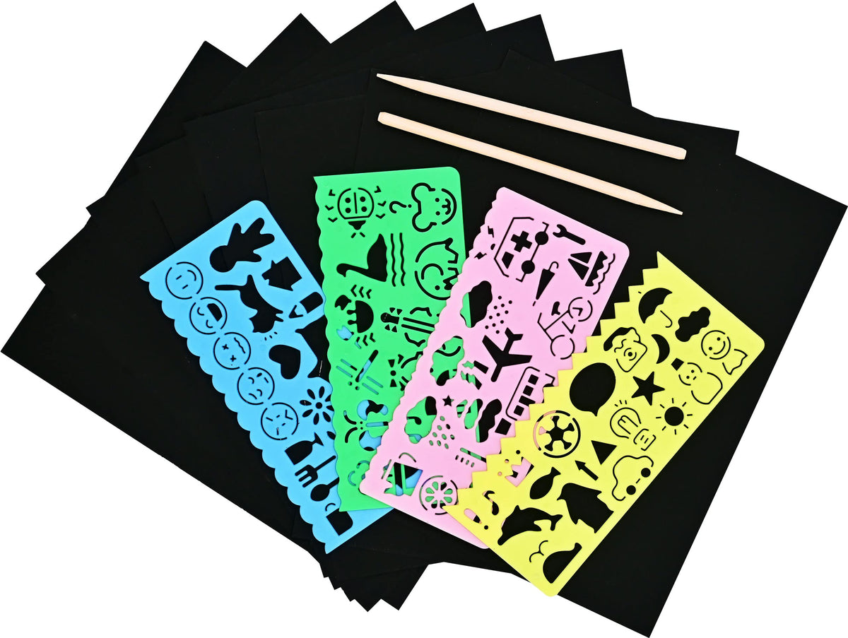 Scratch and Sketch Sheets with Stencils