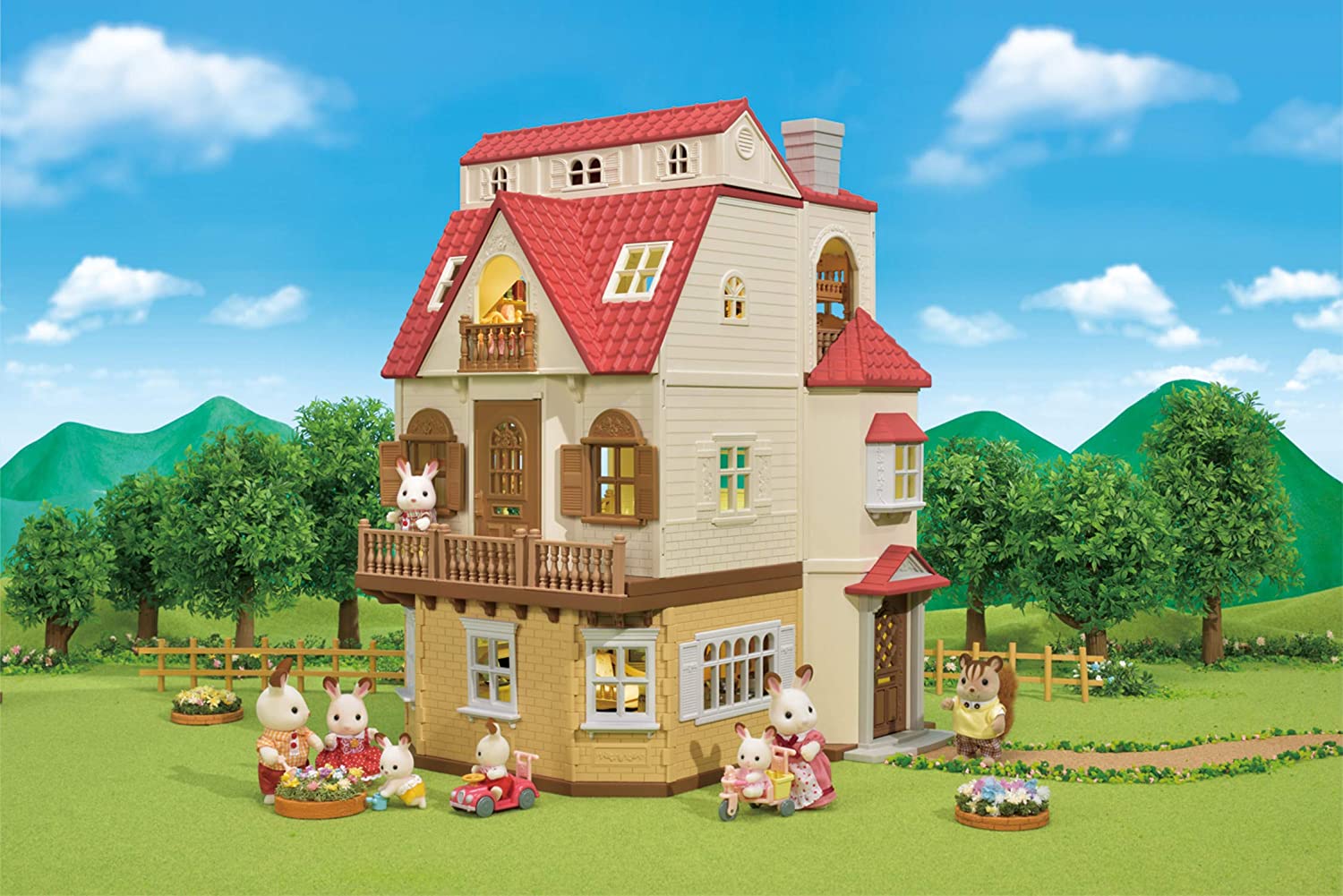 Calico critters red shop roof gift set