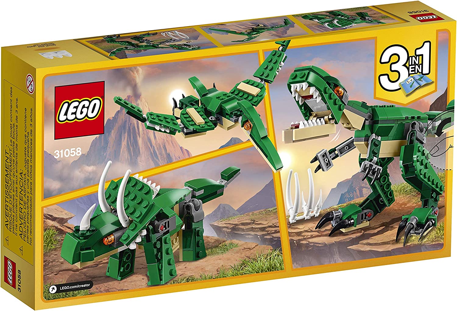 kor Havbrasme buffet LEGO Creator 31058 3-in-1 Mighty Dinosaurs - West Side Kids Inc