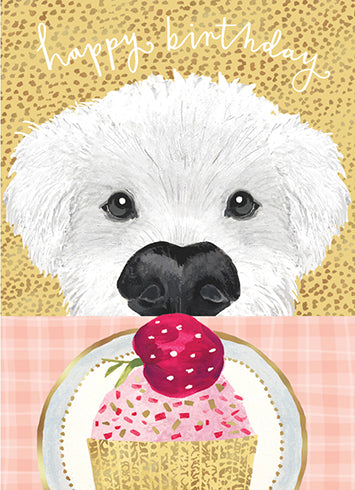 Card Happy Birthday Cupcake Dog