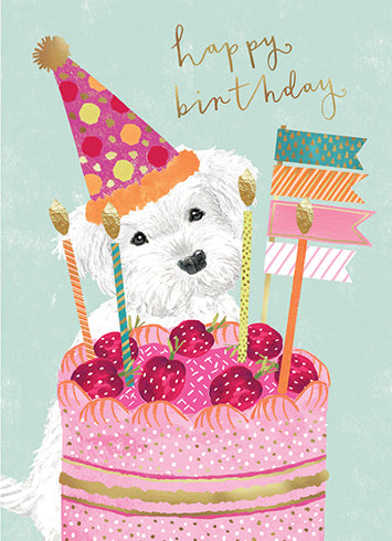 Card Happy Birthday Cake Dog