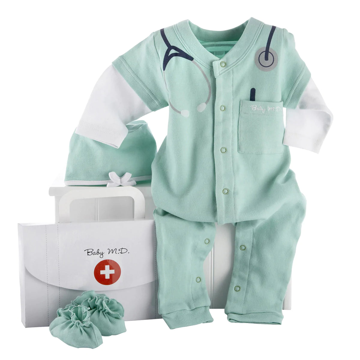 Baby Scrubs Bodysuit, Cap, &amp; Booties