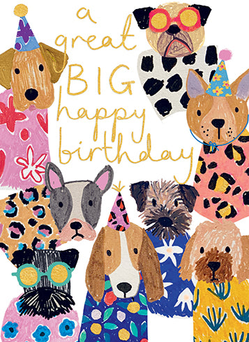 Card A Great Big Happy Birthday Dogs
