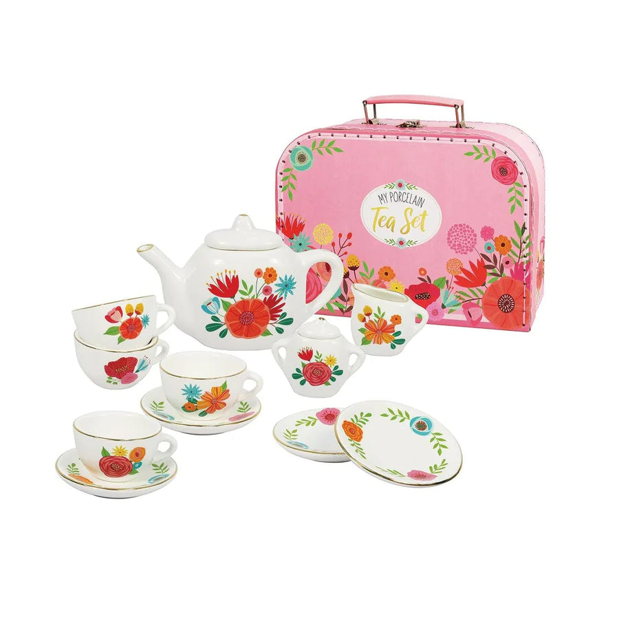 Porcelain Tea Set In Carry Case