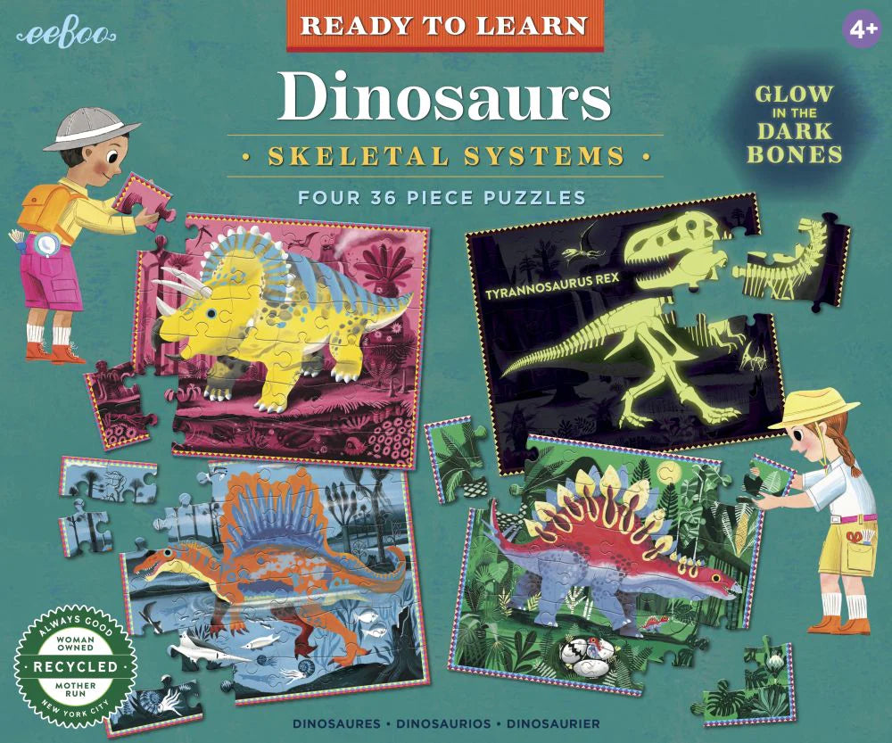 Dinosaurs Skeletal Systems: Four 36 Piece Puzzles