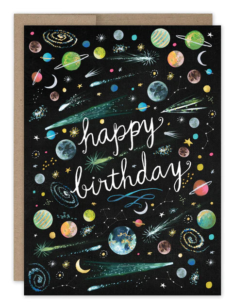 CARD HAPPY BIRTHDAY OUTER SPACE