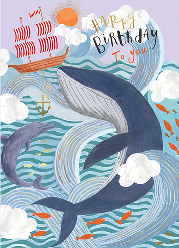 Card Happy Birthday to You Whale
