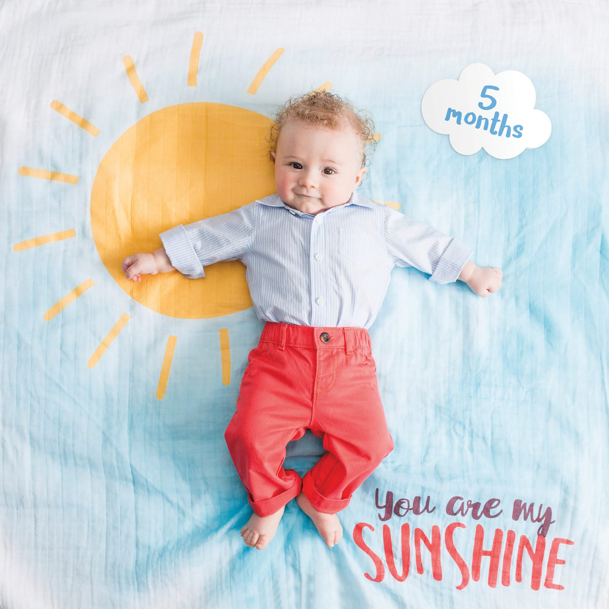 Lulujo &quot;You Are My Sunshine&quot; Baby&#39;s First Year Blanket and Cards