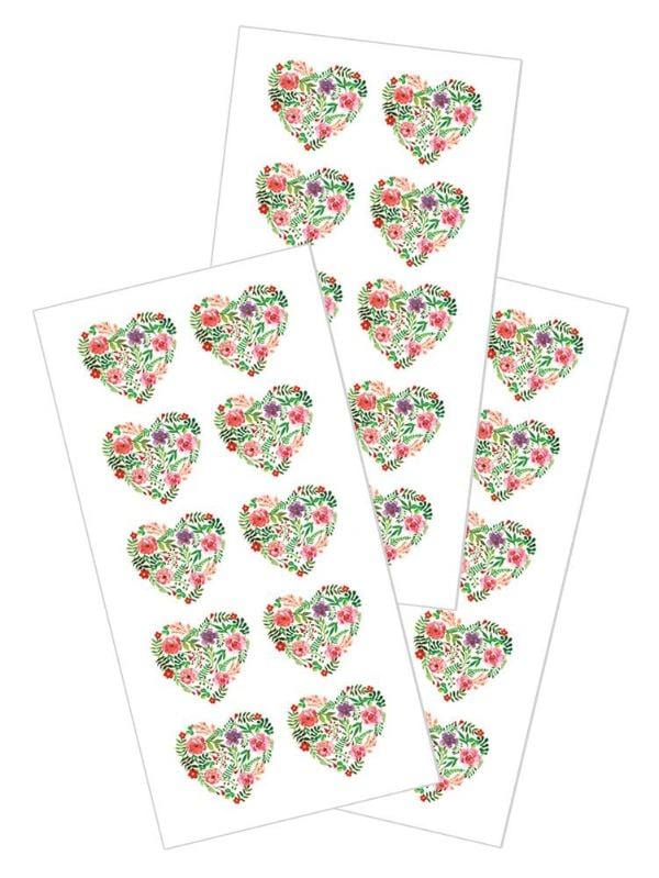 Floral Hearts Stickers