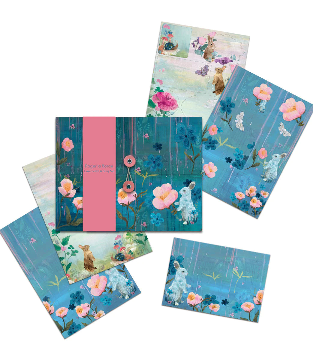 Luxe Letter Writing Set - Bunny &amp; Flowers