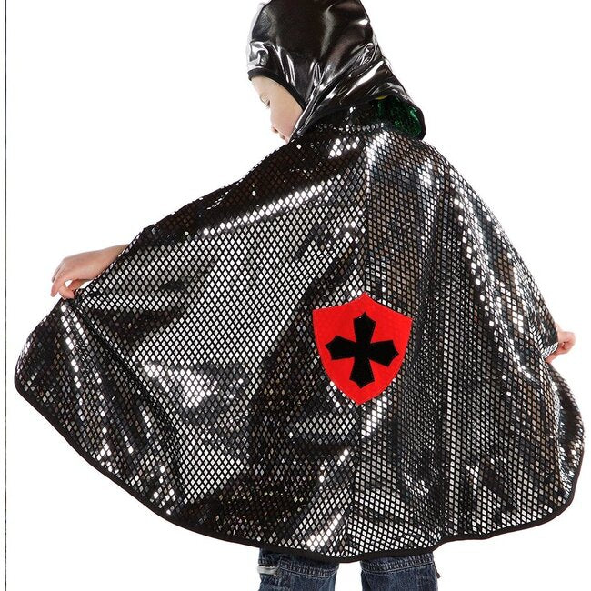 Dragon Knight Reversible Cape; Green &amp; Silver