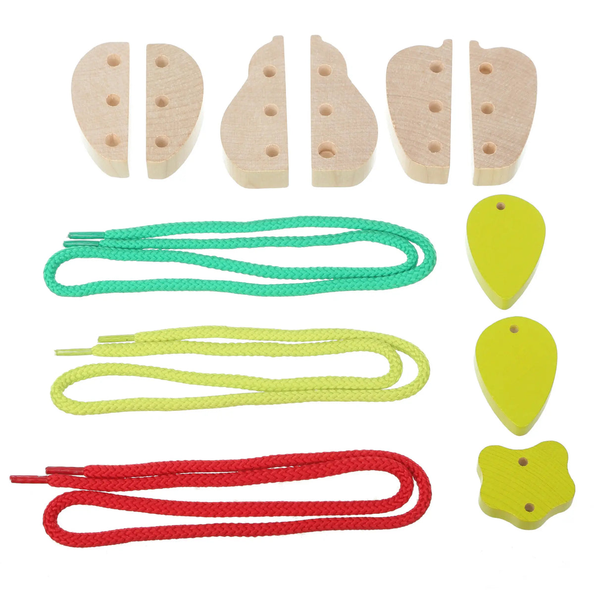 Wooden Fruit Lacing Shapes