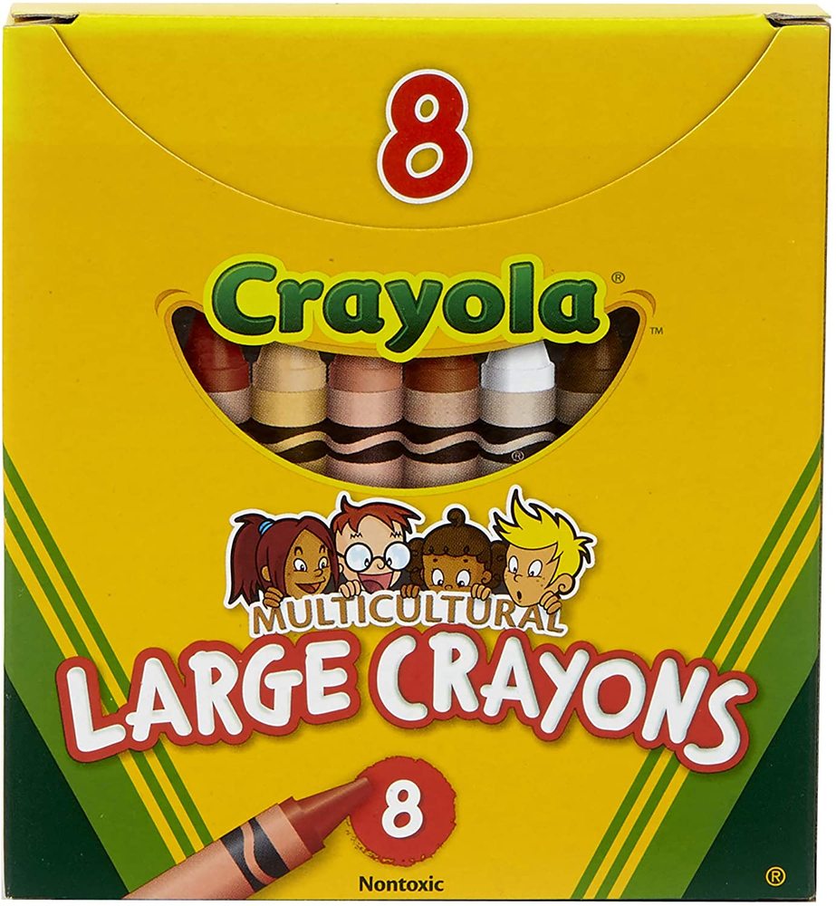 Large Crayons, Multicultural Colors - 8 ct