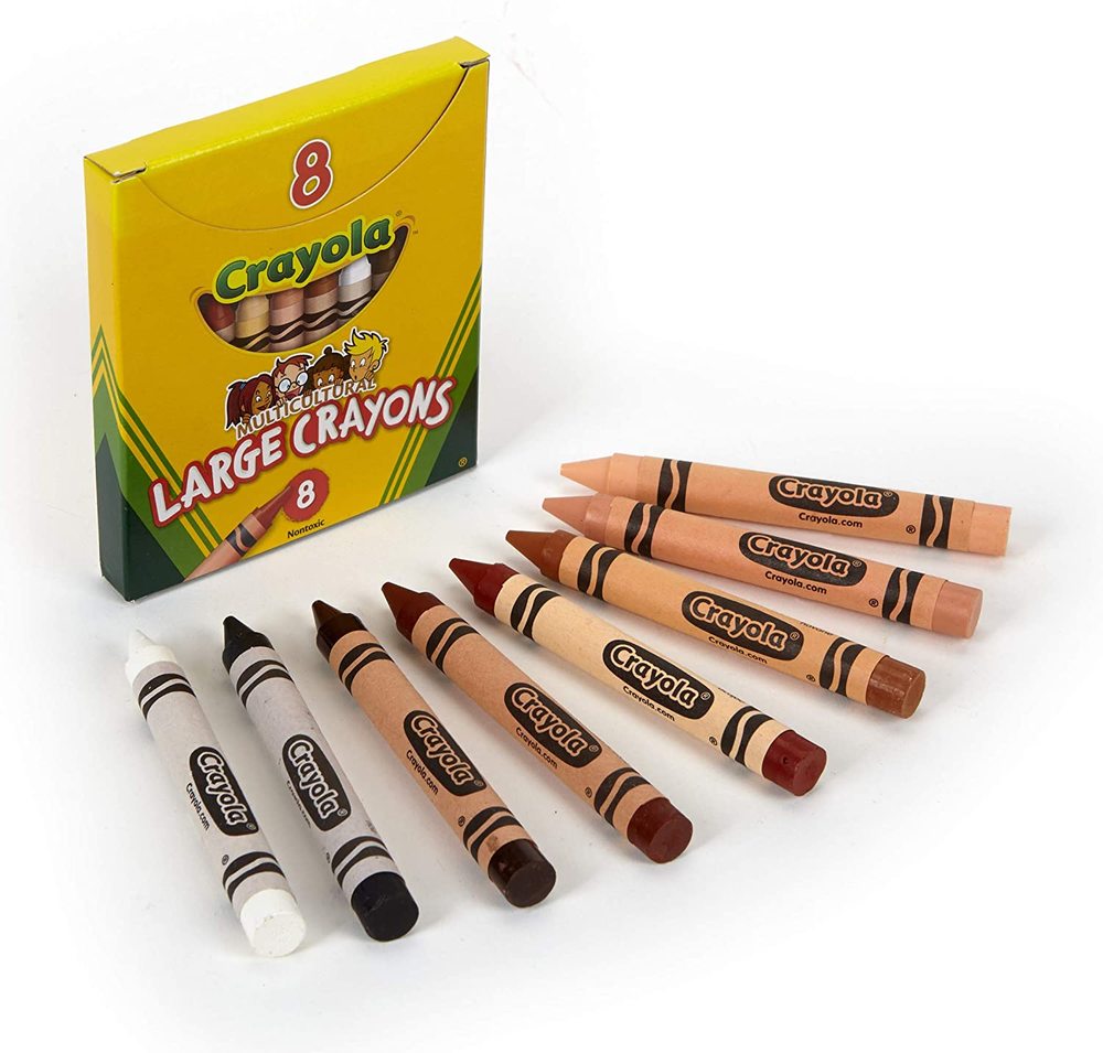 Large Crayons, Multicultural Colors - 8 ct
