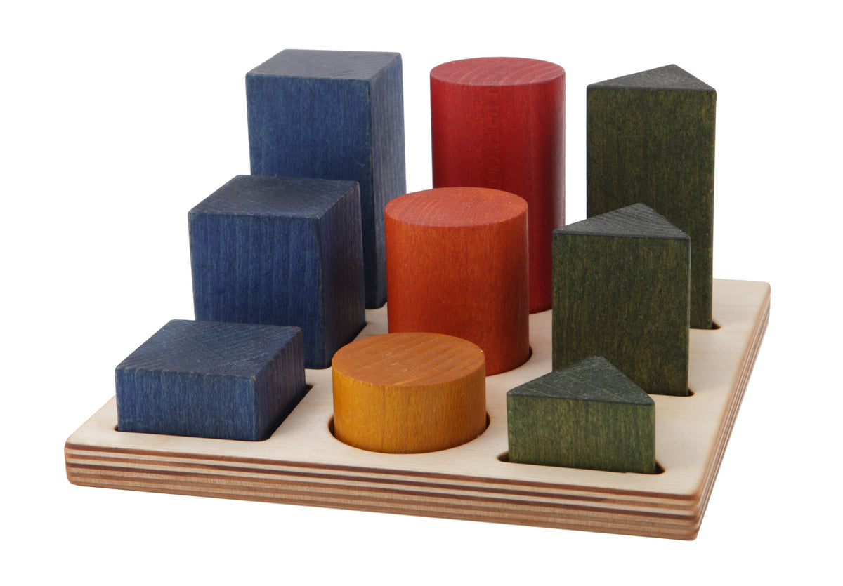 Stacking Montessori Toy Shape Sorter Board XL - Rainbow