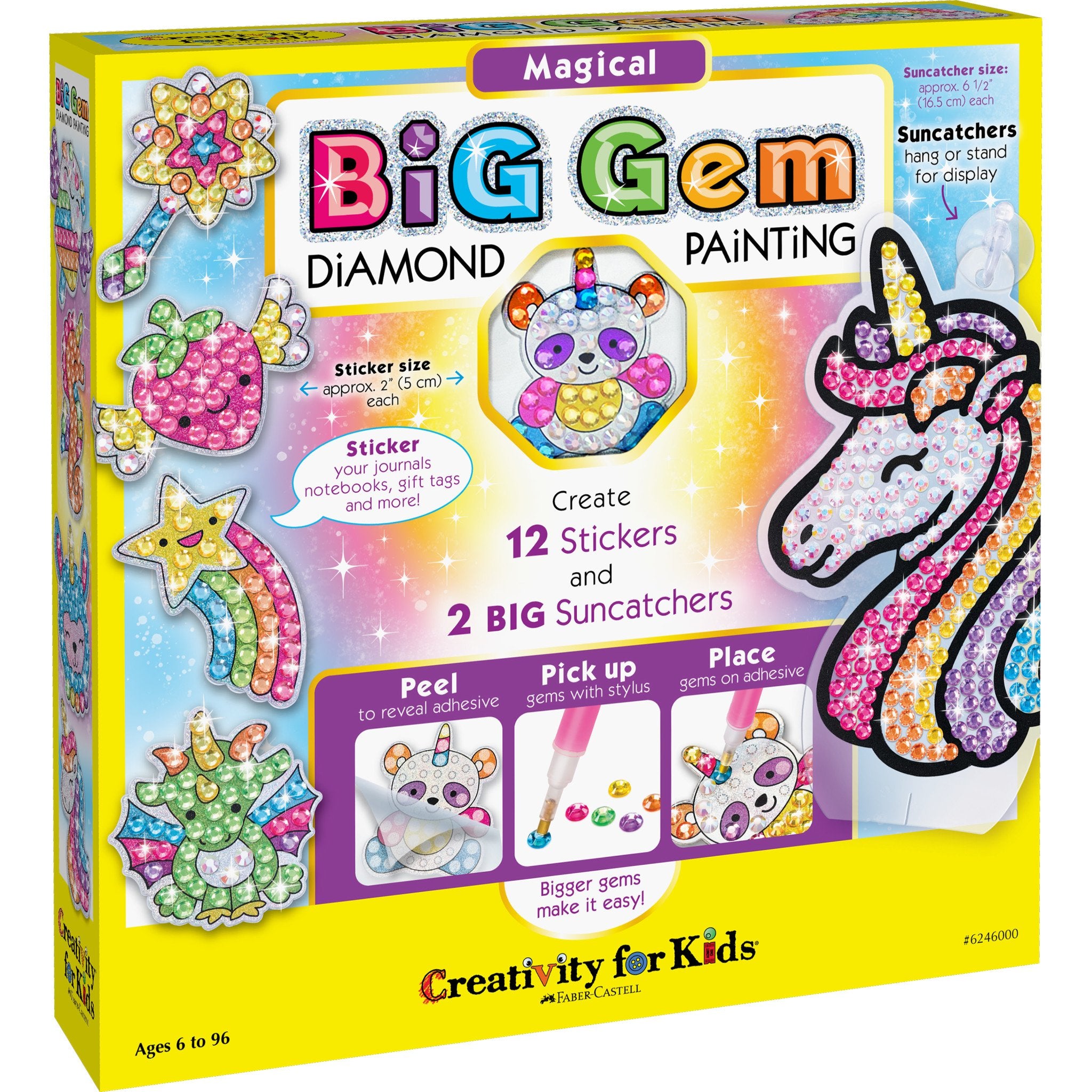 Kids Diamond Art, Big Gem Diamond Painting Kit with 18 Magical