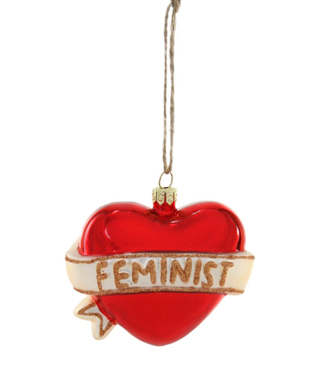 Feminist Blown Glass Ornament