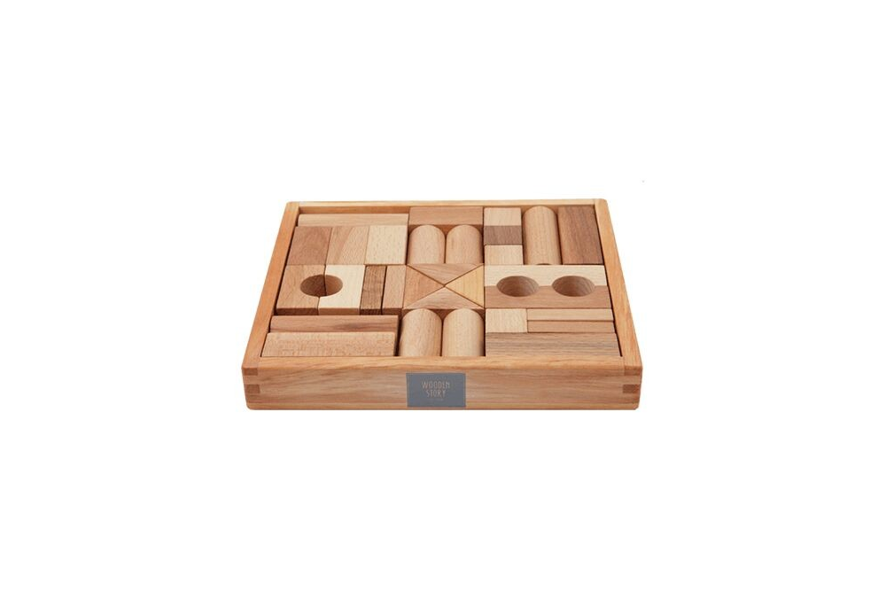 30 Piece Wooden Blocks - Natural