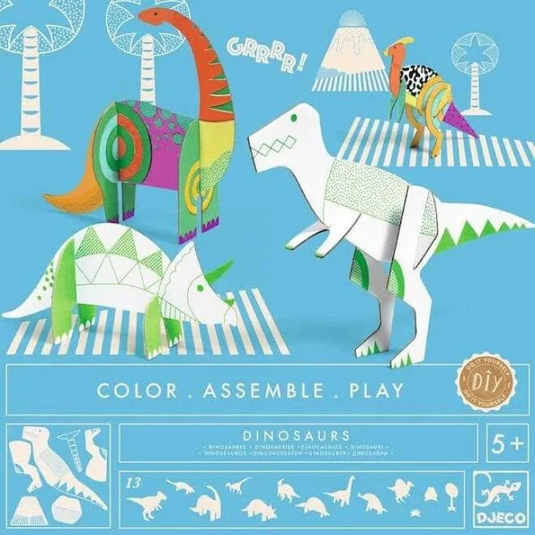 DJECO DIY Color Assemble Play Dinosaurs