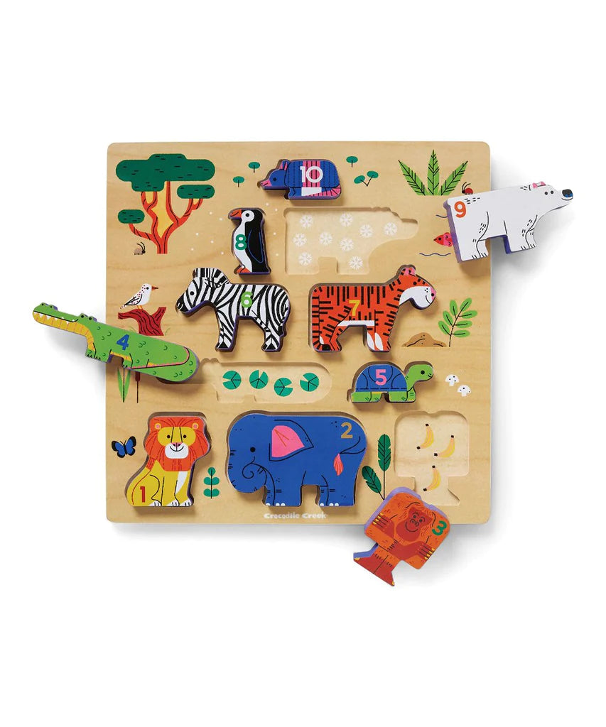 Wood Stacking Puzzle - 123 Zoo Animals